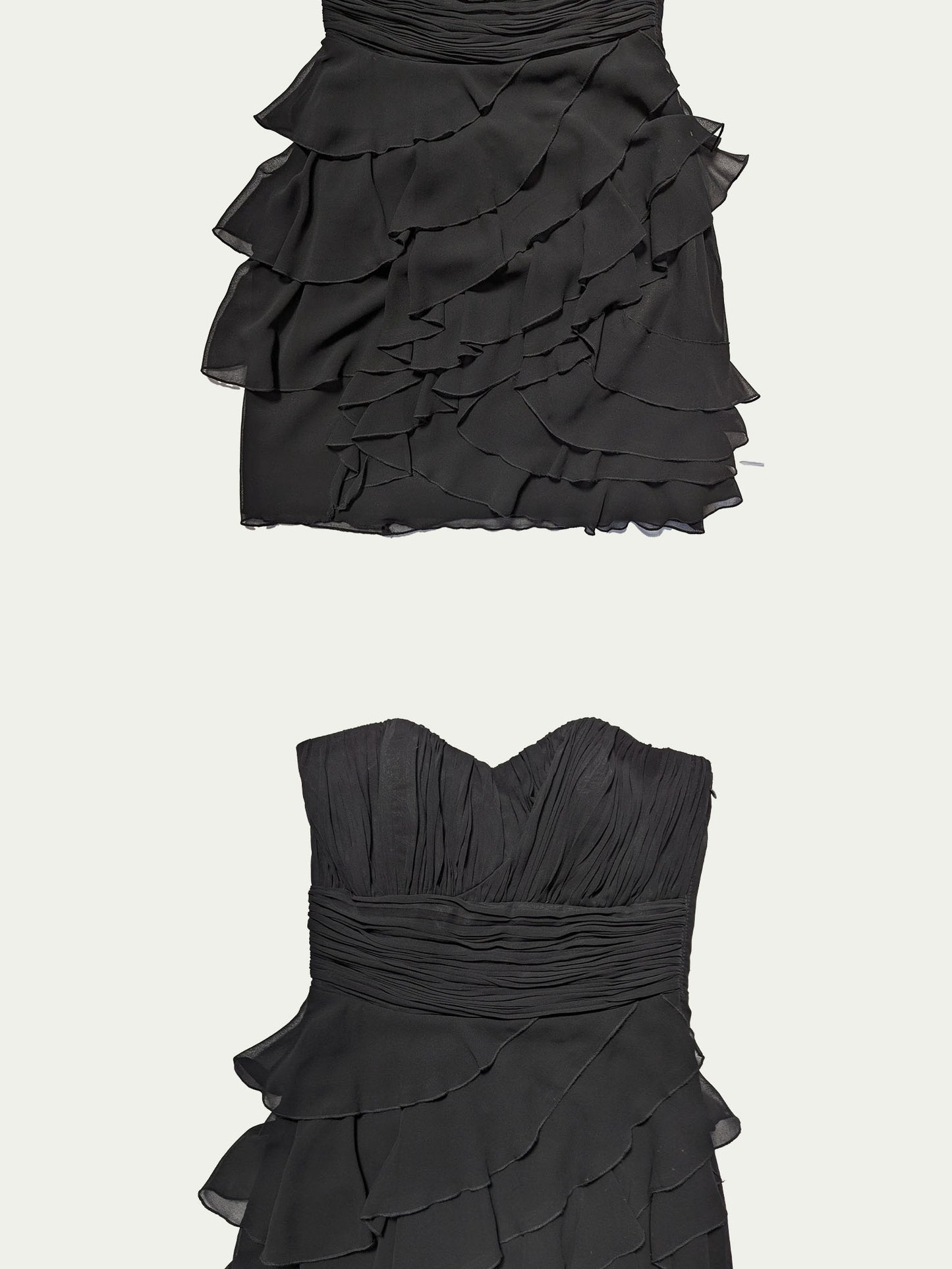 The Black Chiffon Evening Mini Dress
