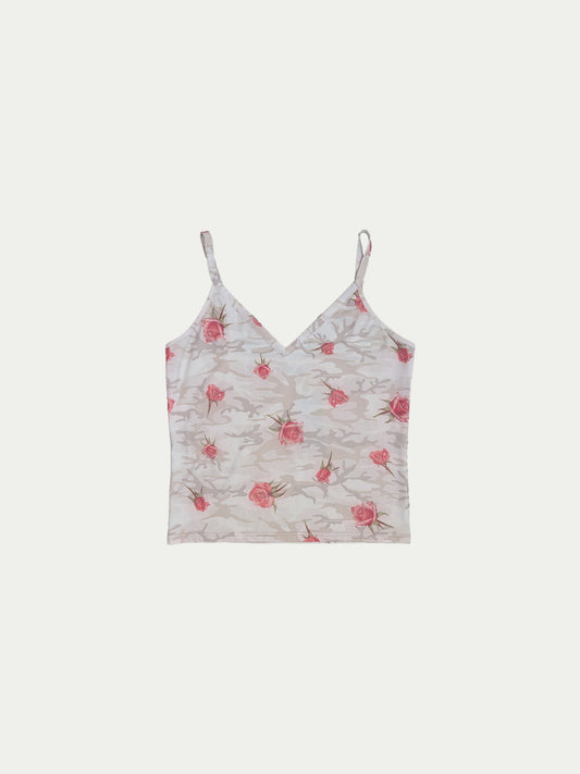 The Cream Camouflage-Roses Tank