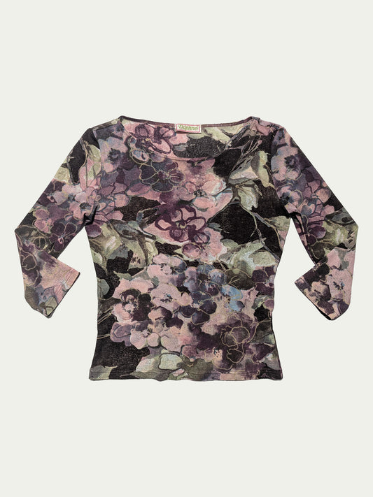 The Lilac Flowers Mesh Top
