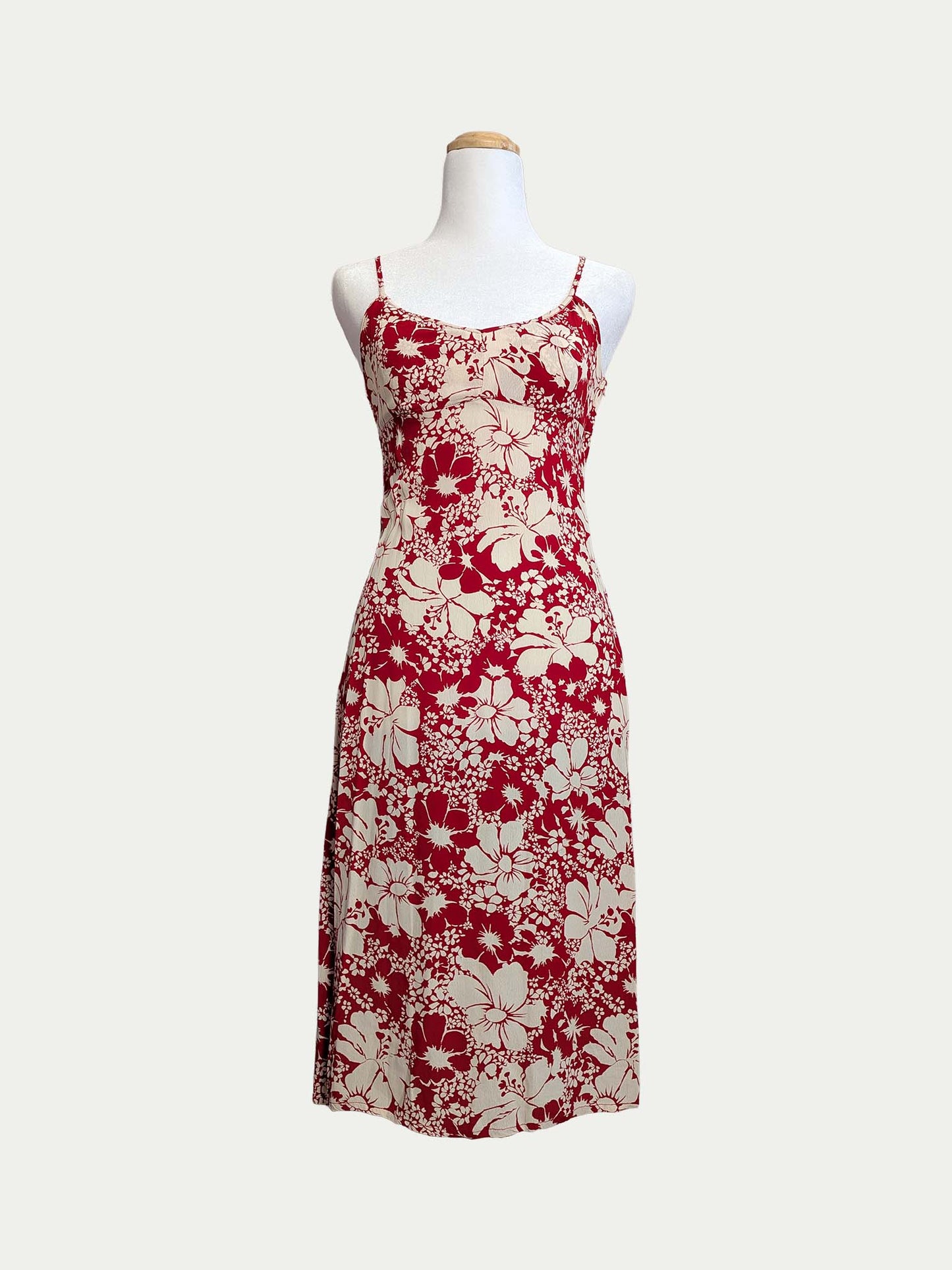 Hennes Red Floral Midi Dress