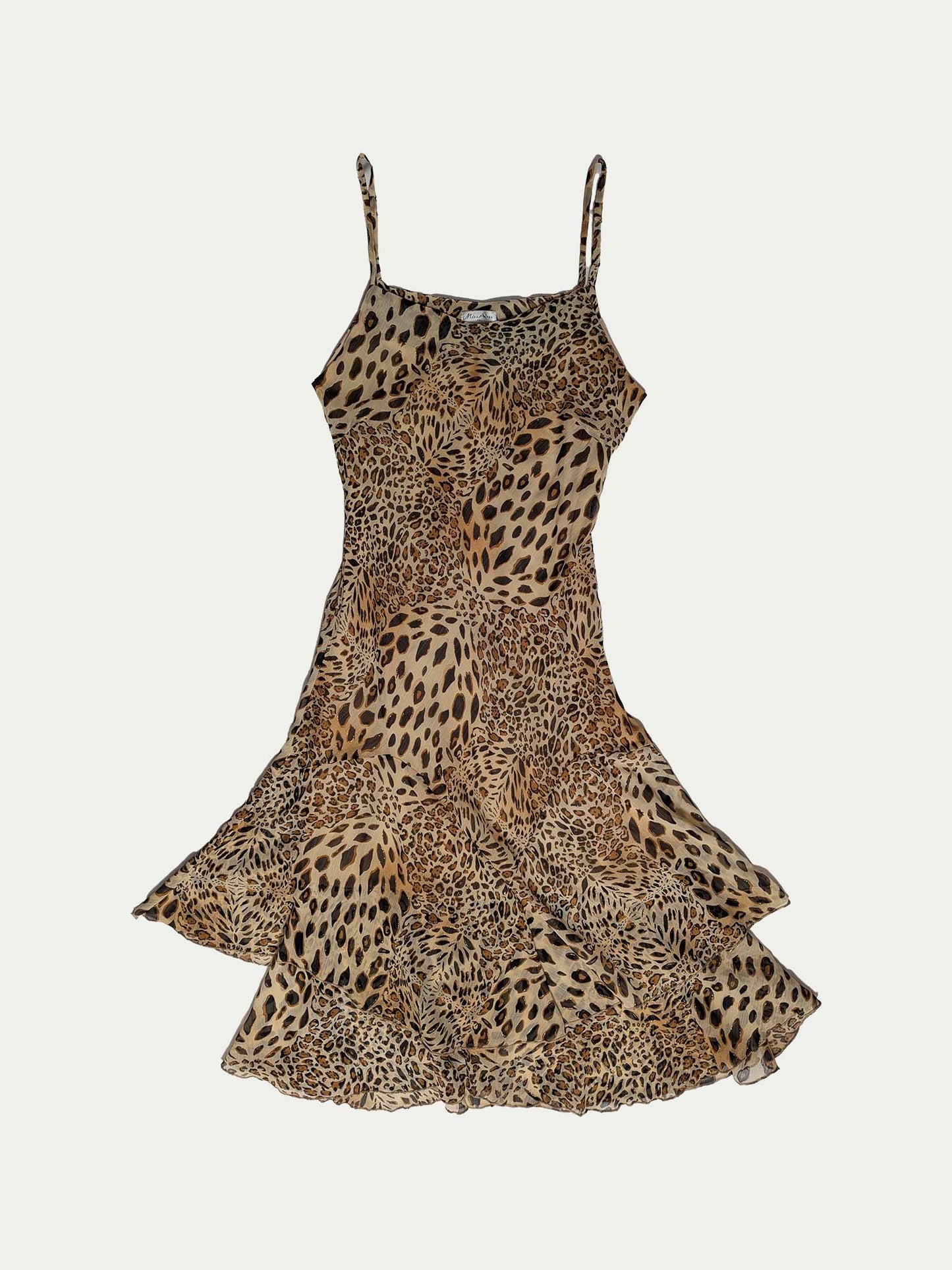 The Golden Leopard Asymmetrical Midi Dress