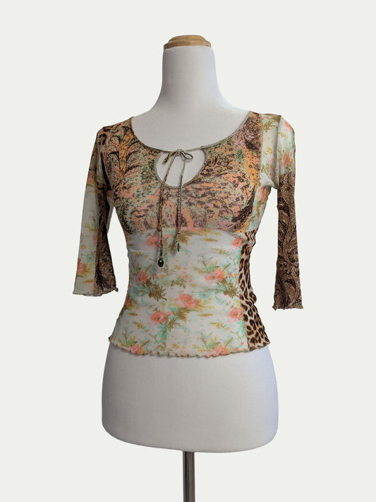 The Cavalli Patch Mesh Top