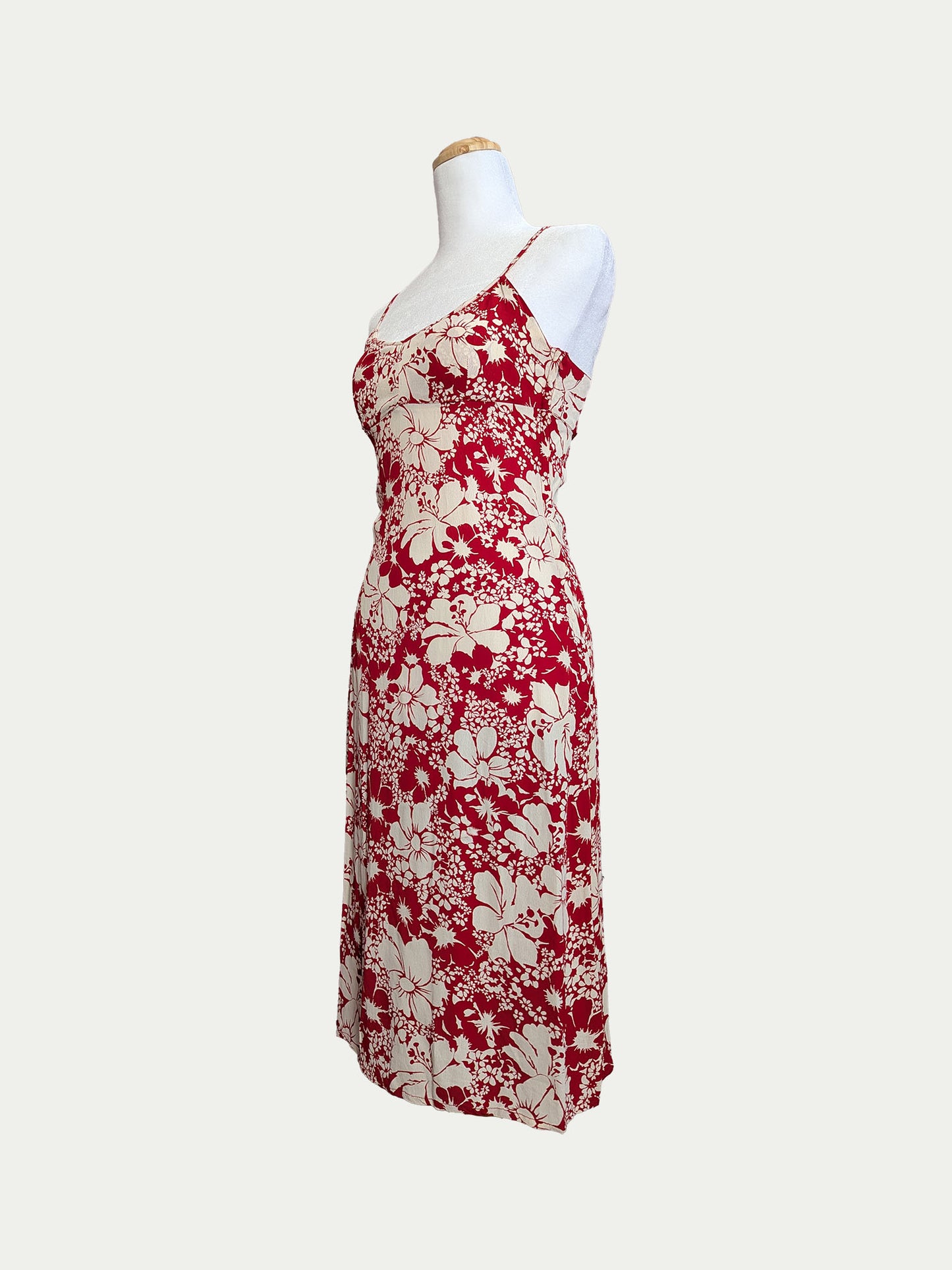 Hennes Red Floral Midi Dress