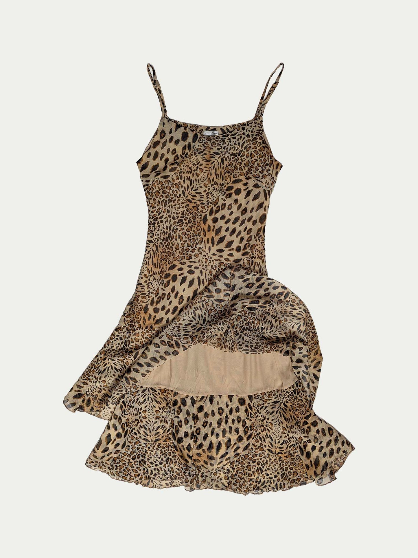 The Golden Leopard Asymmetrical Midi Dress