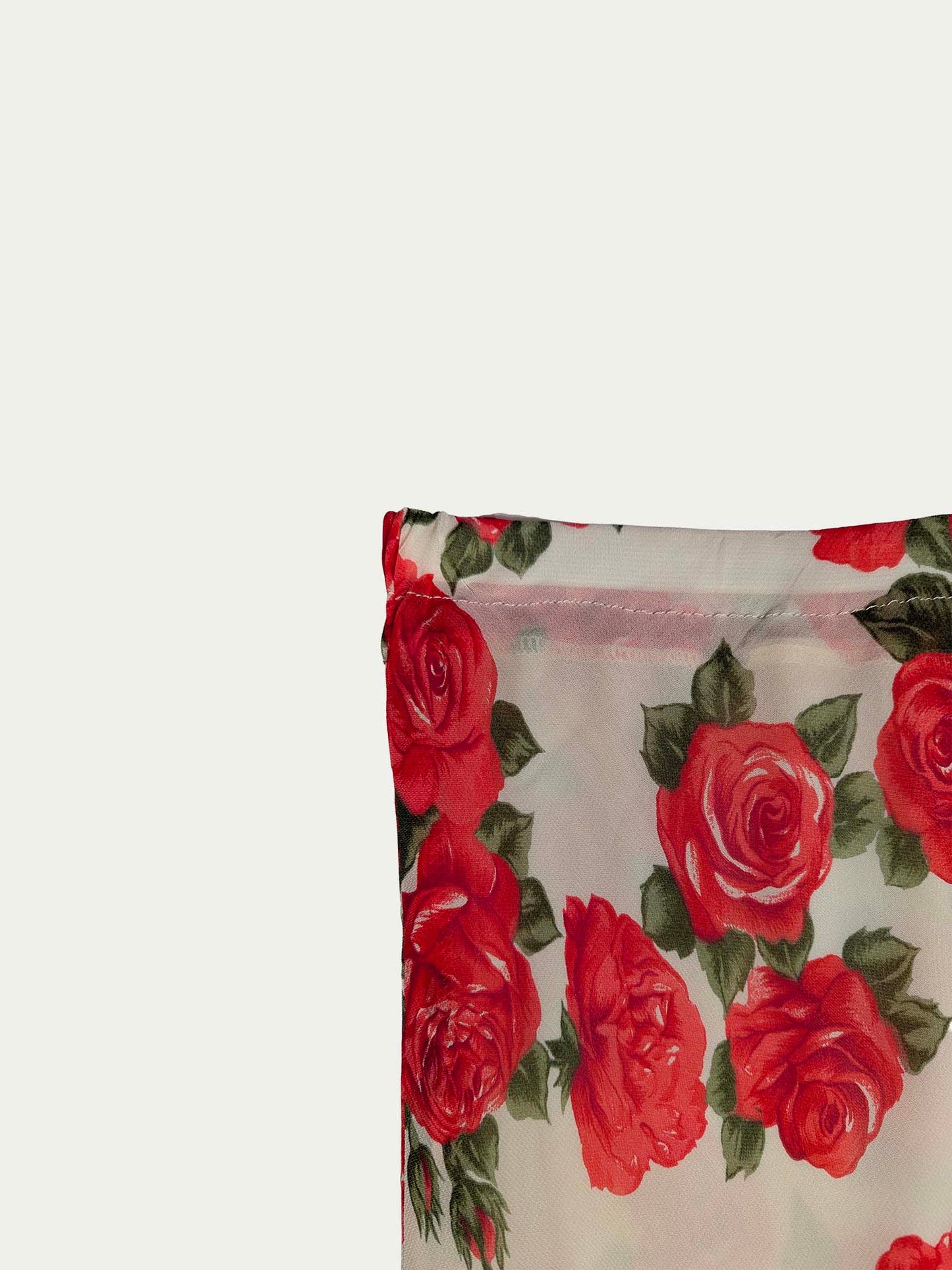 The Maxi White & Roses Viscose Skirt