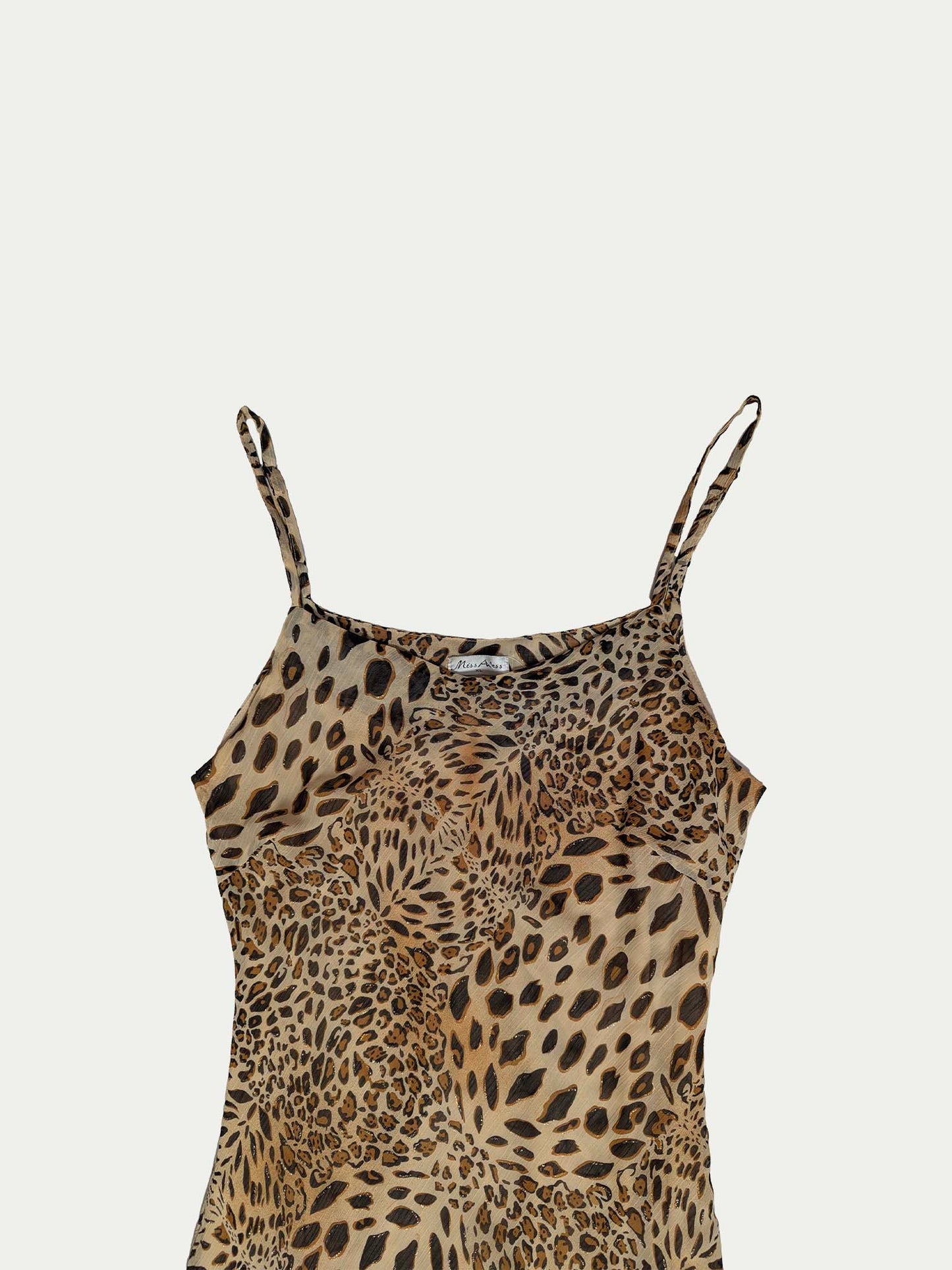 The Golden Leopard Asymmetrical Midi Dress