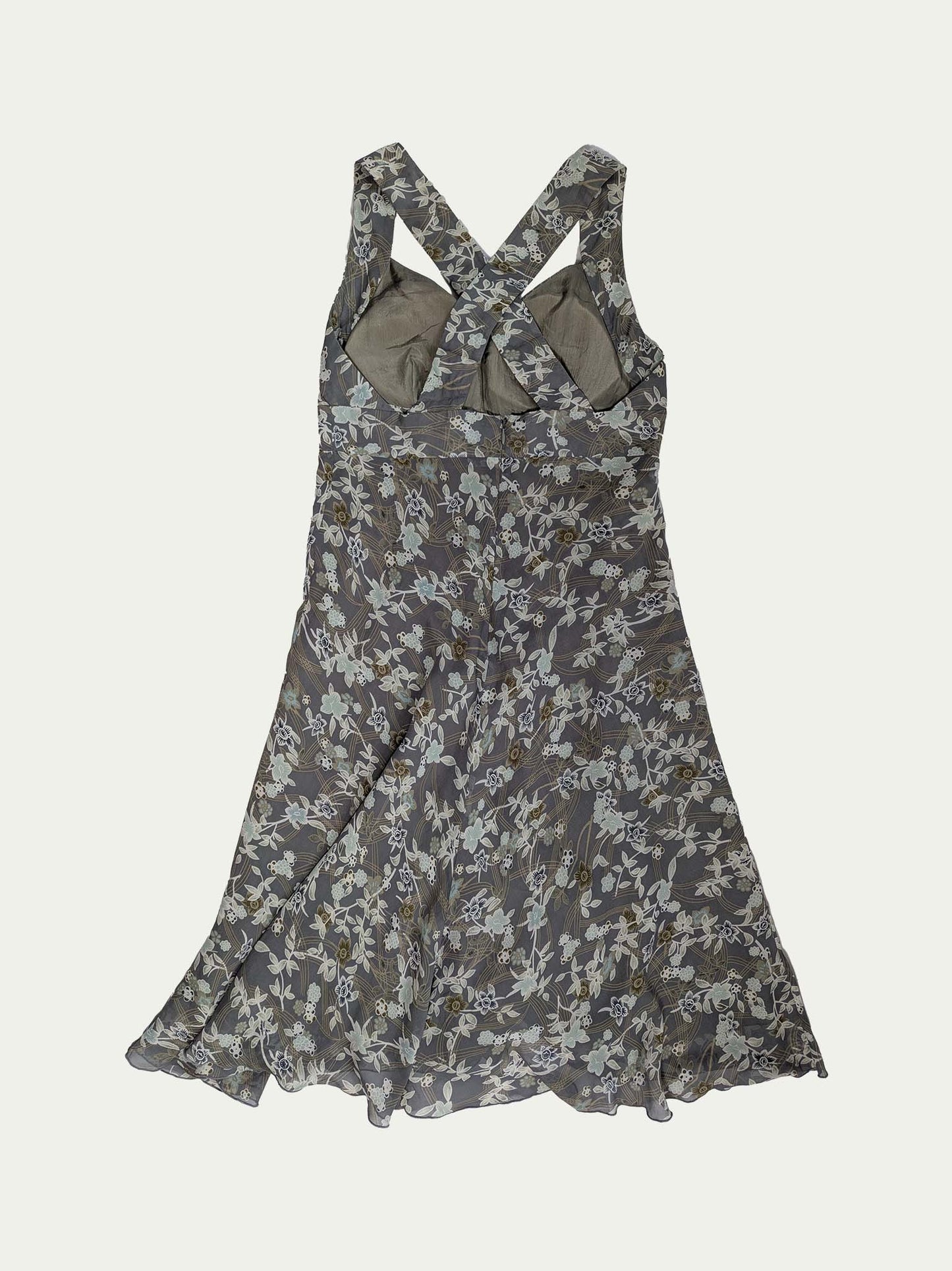 The Gray Blossom Silk Dress