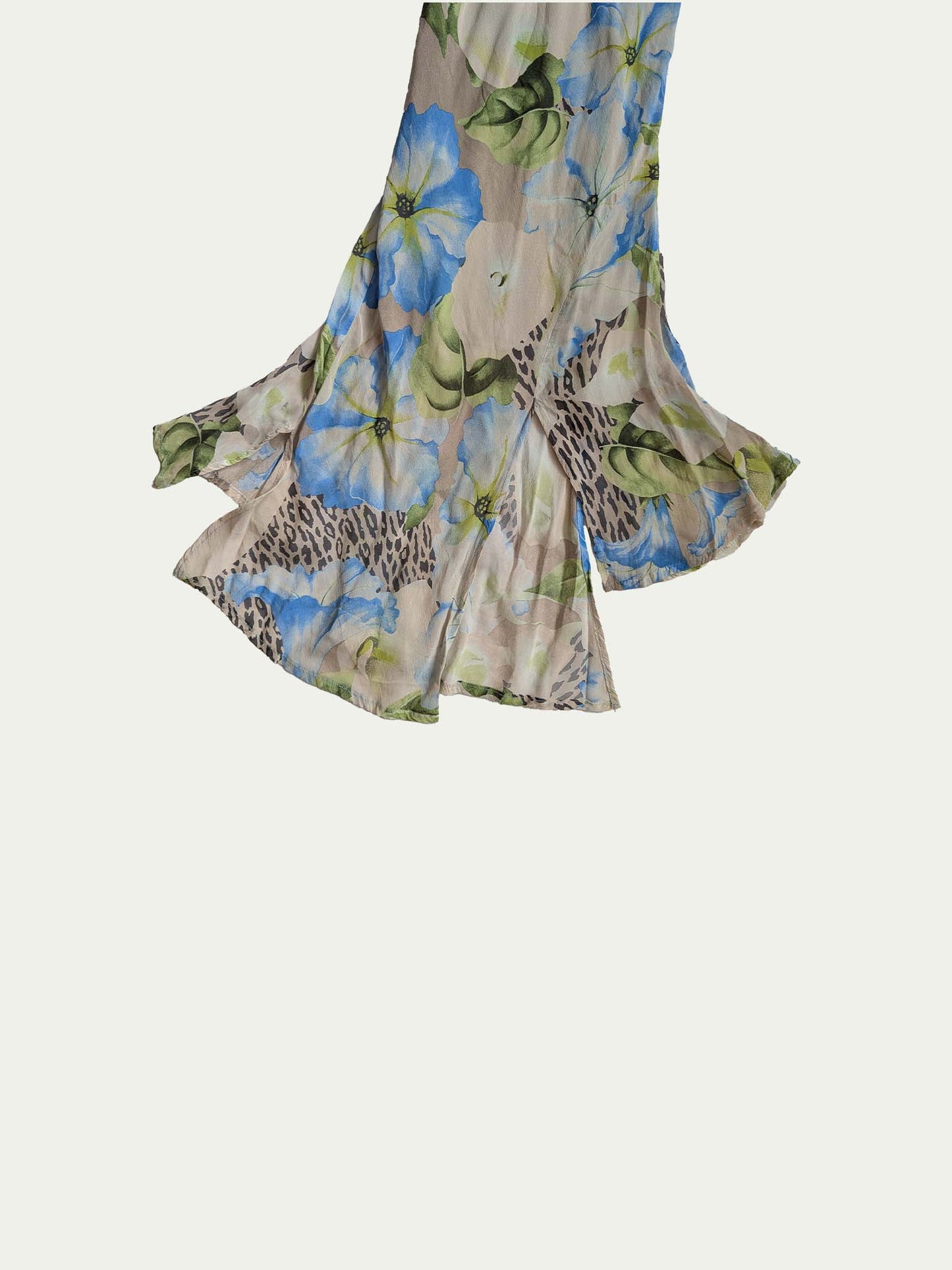 The Blueish Leopard & Flowers Chiffon Dress