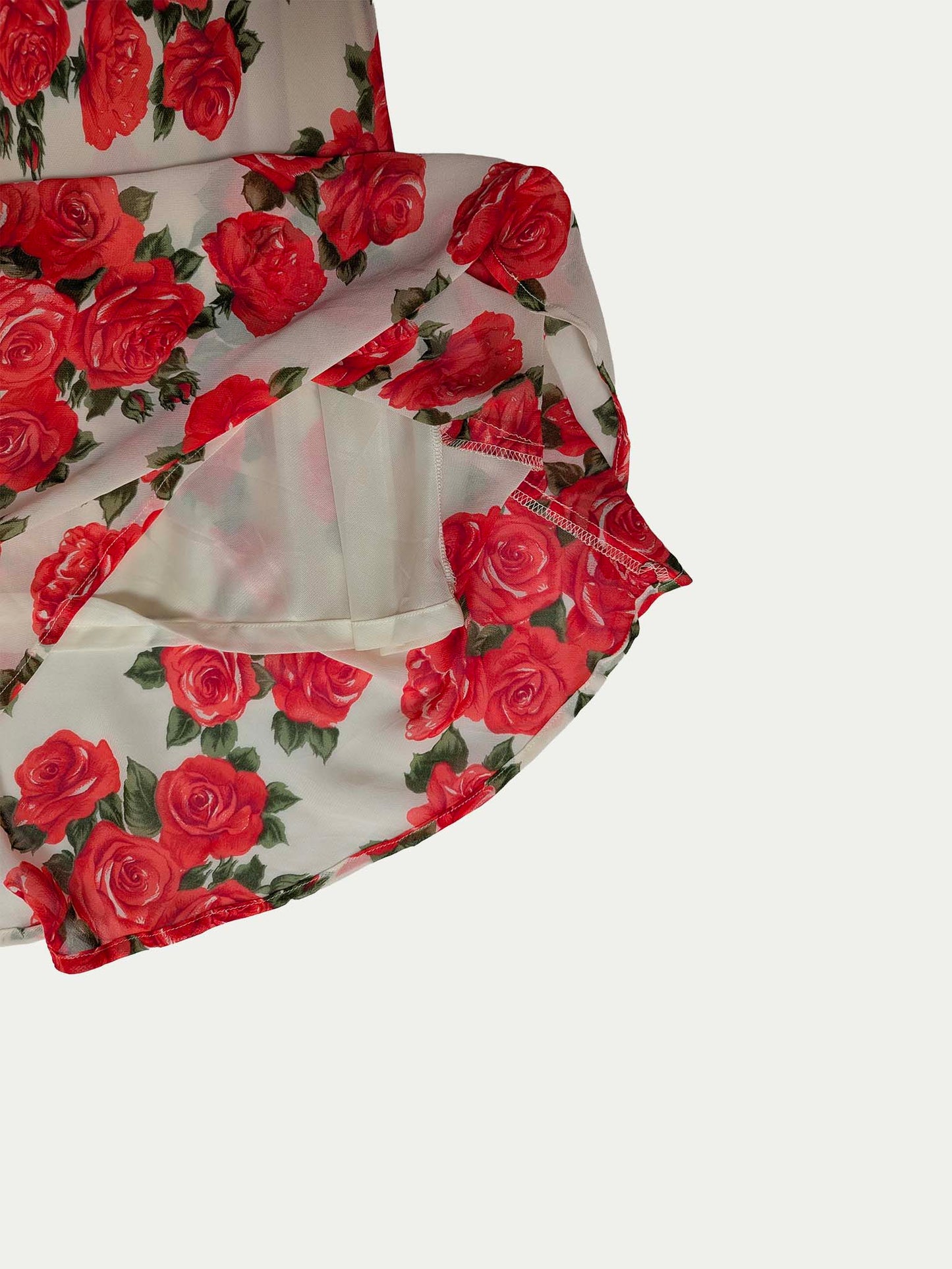 The Maxi White & Roses Viscose Skirt