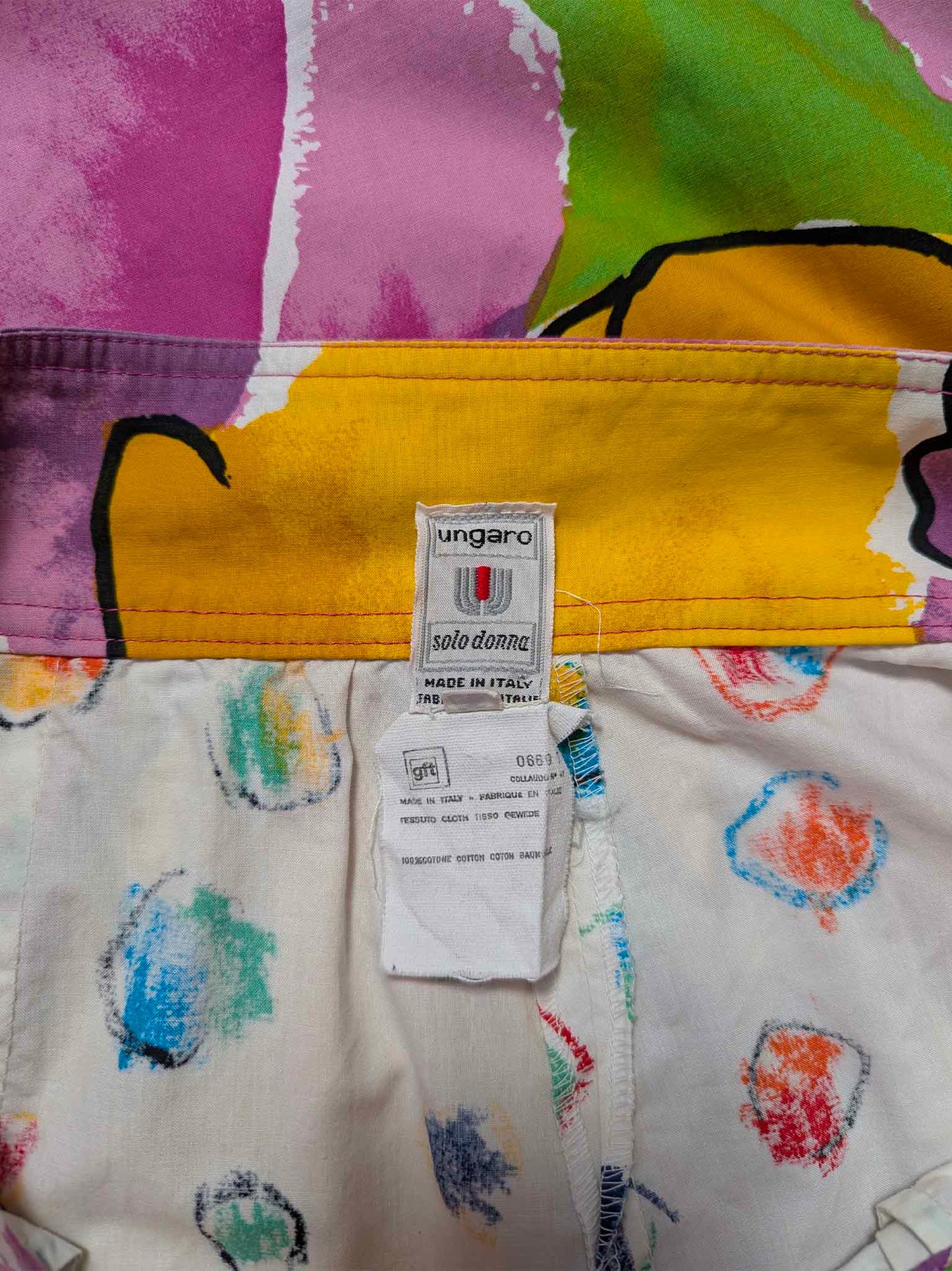 Emanuel Unagaro Multi-Colored Cotton Skirt