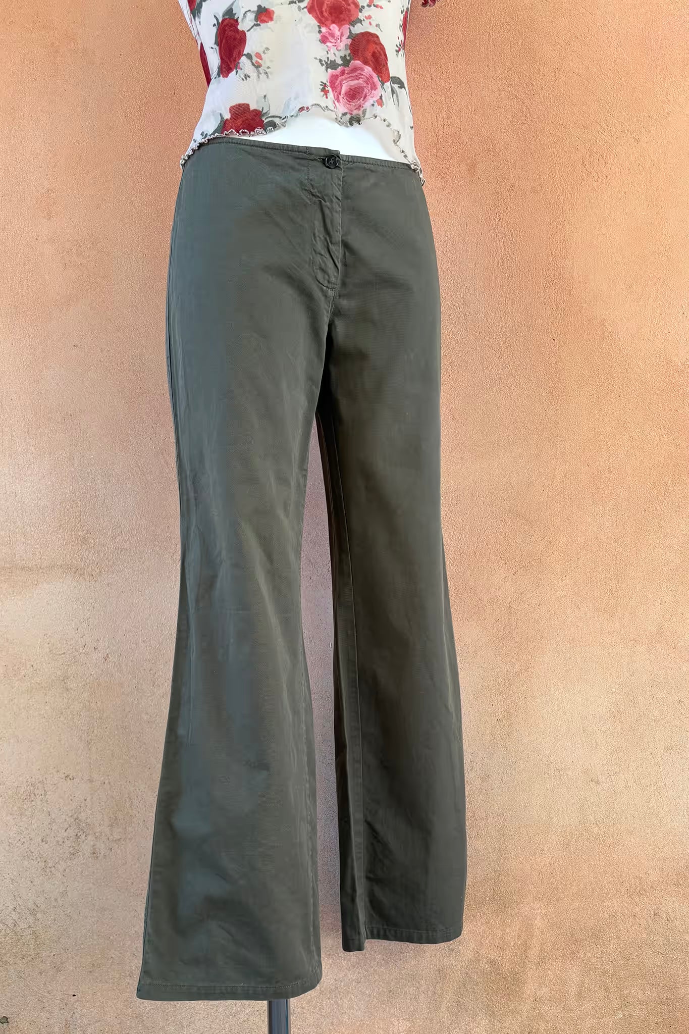 The Benetton Olive Cotton Trousers