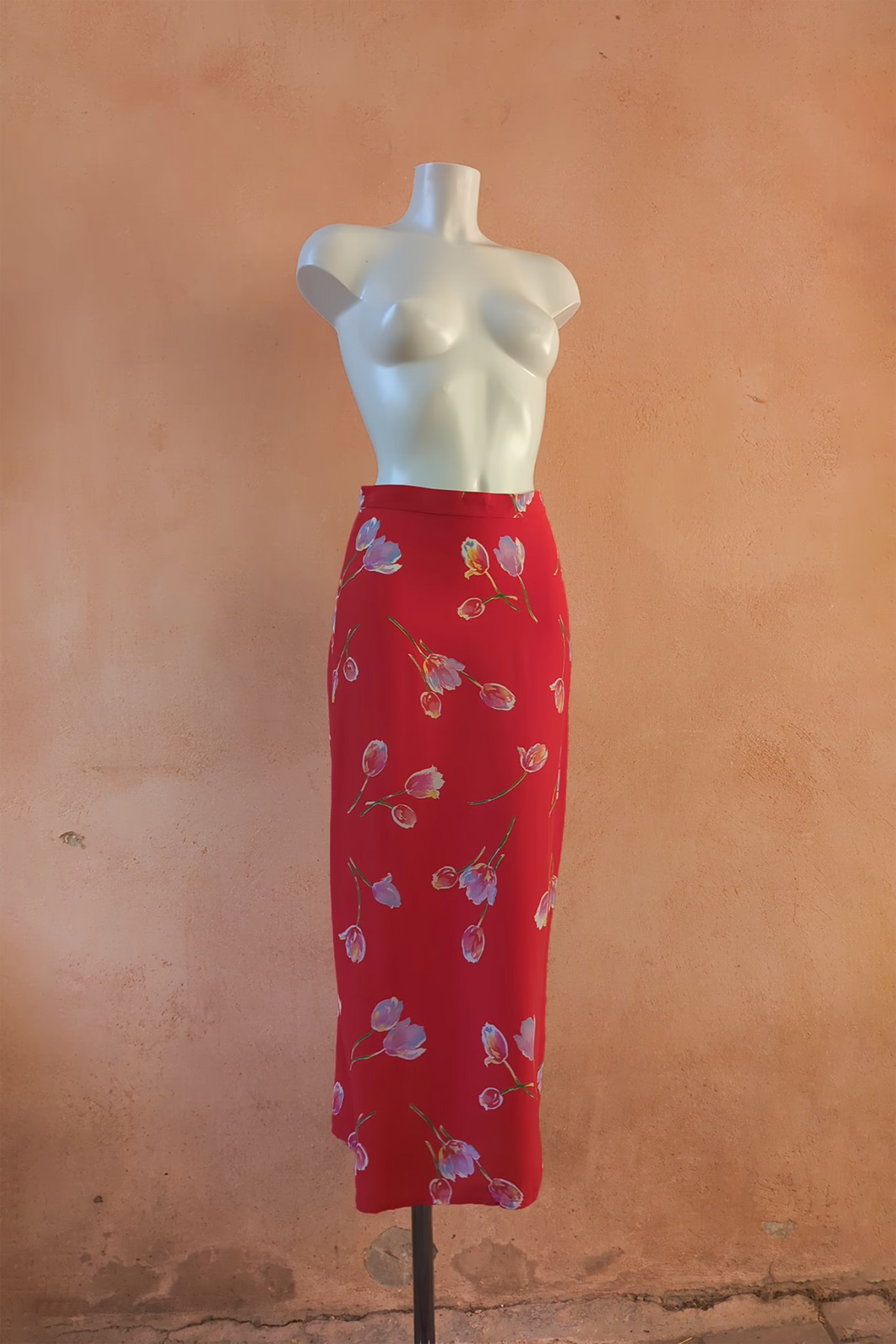 The Benetton Red Tulip Maxi Skirt