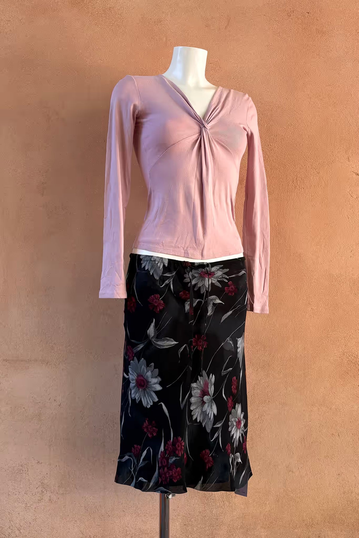 The 90s Chiffon Tie Midi Skirt