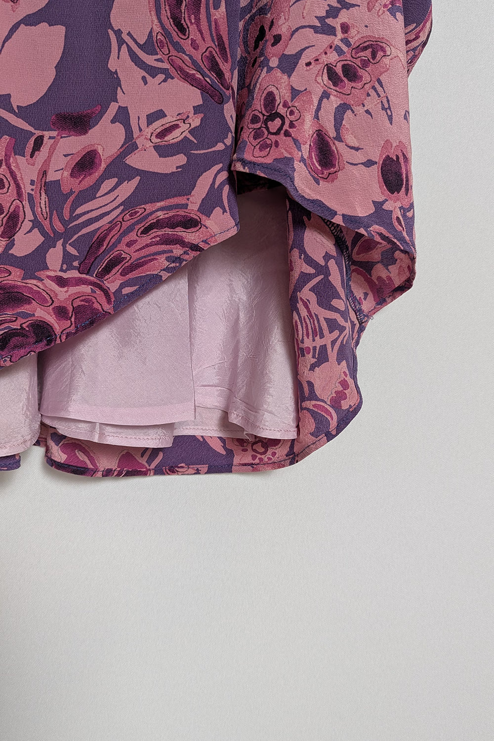 The Purple-Pink Silk Mini Skirt