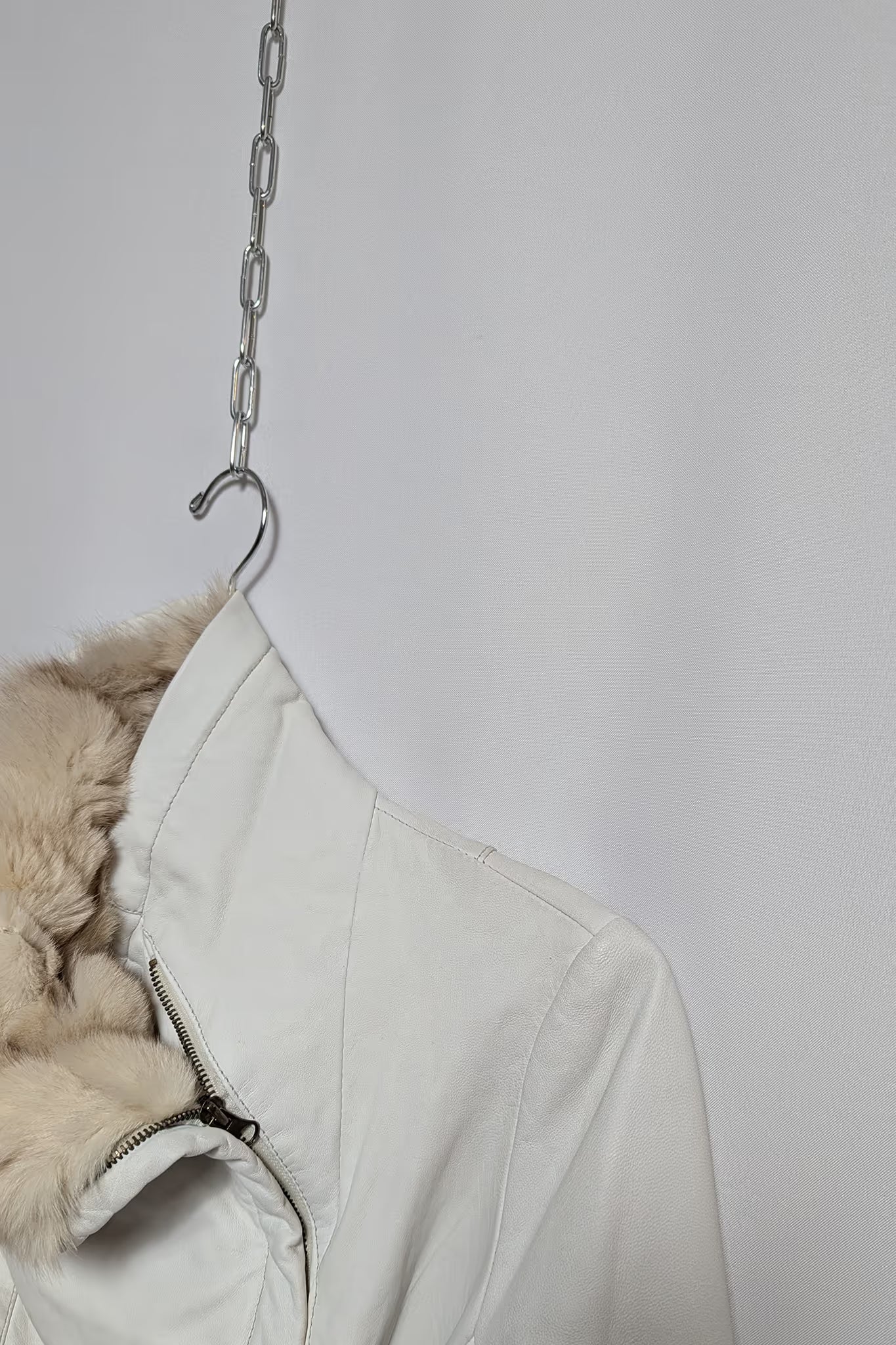 The Beige Leather & Fur Coat