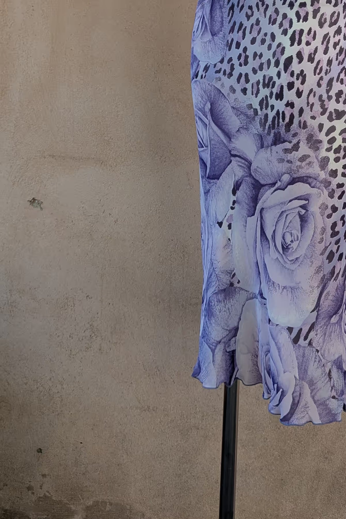 The Purple Leopard Rose Midi Skirt
