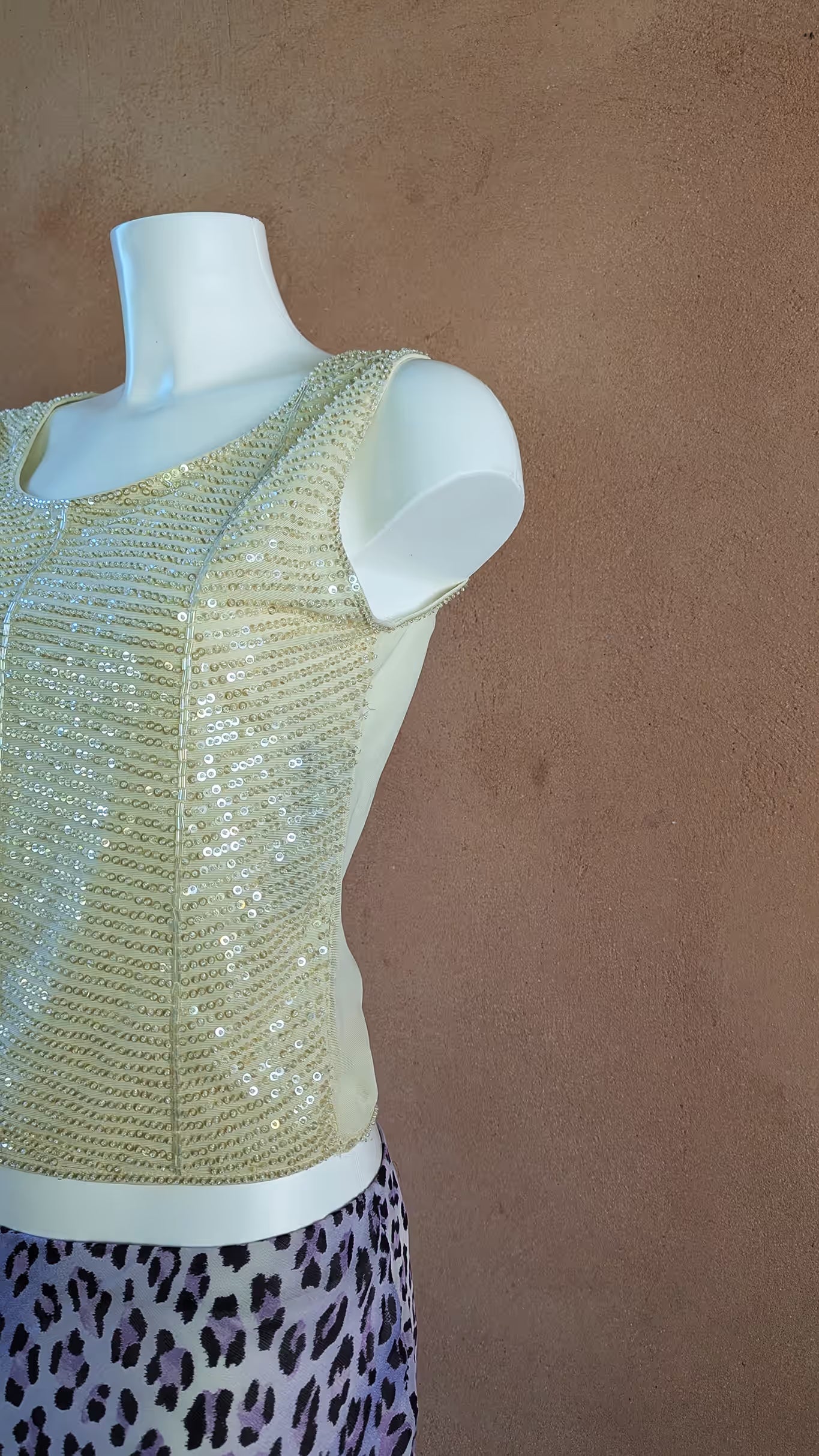 The Ivory Beaded Mesh Top