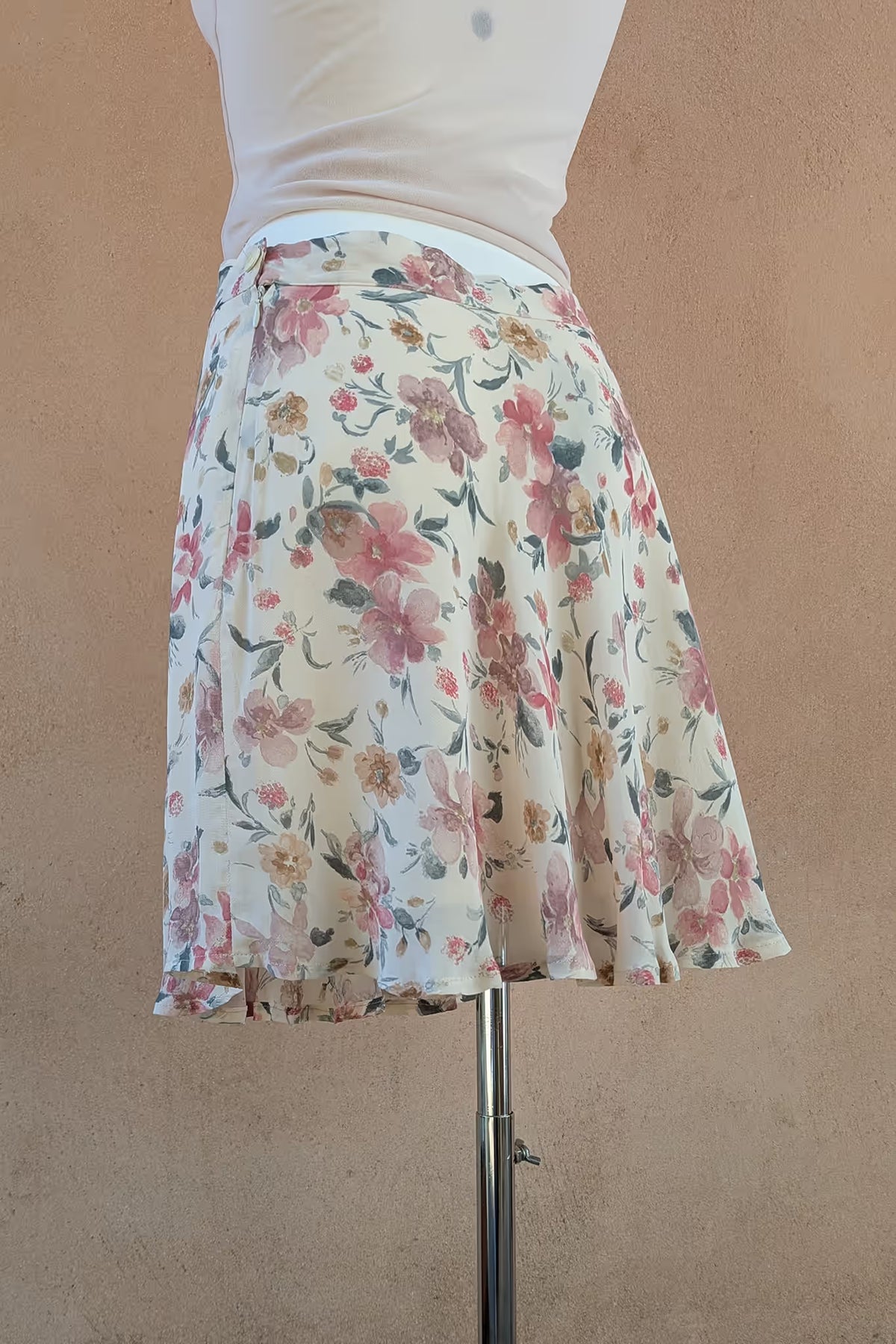 The Pastel Watercolor Floral Mini Skirt