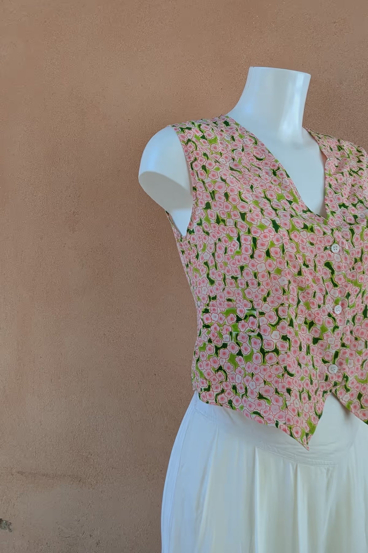 The Summer Floral Silk Vest Top