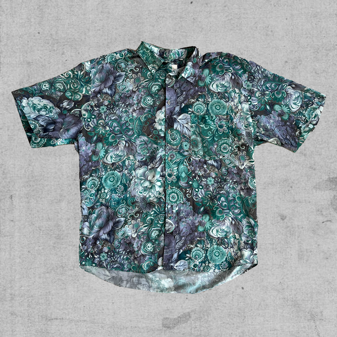 Short Sleeve Psychedelic Flowers Shirt
