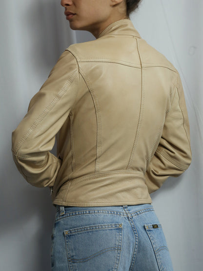 The Ivory Leather Motor Jacket