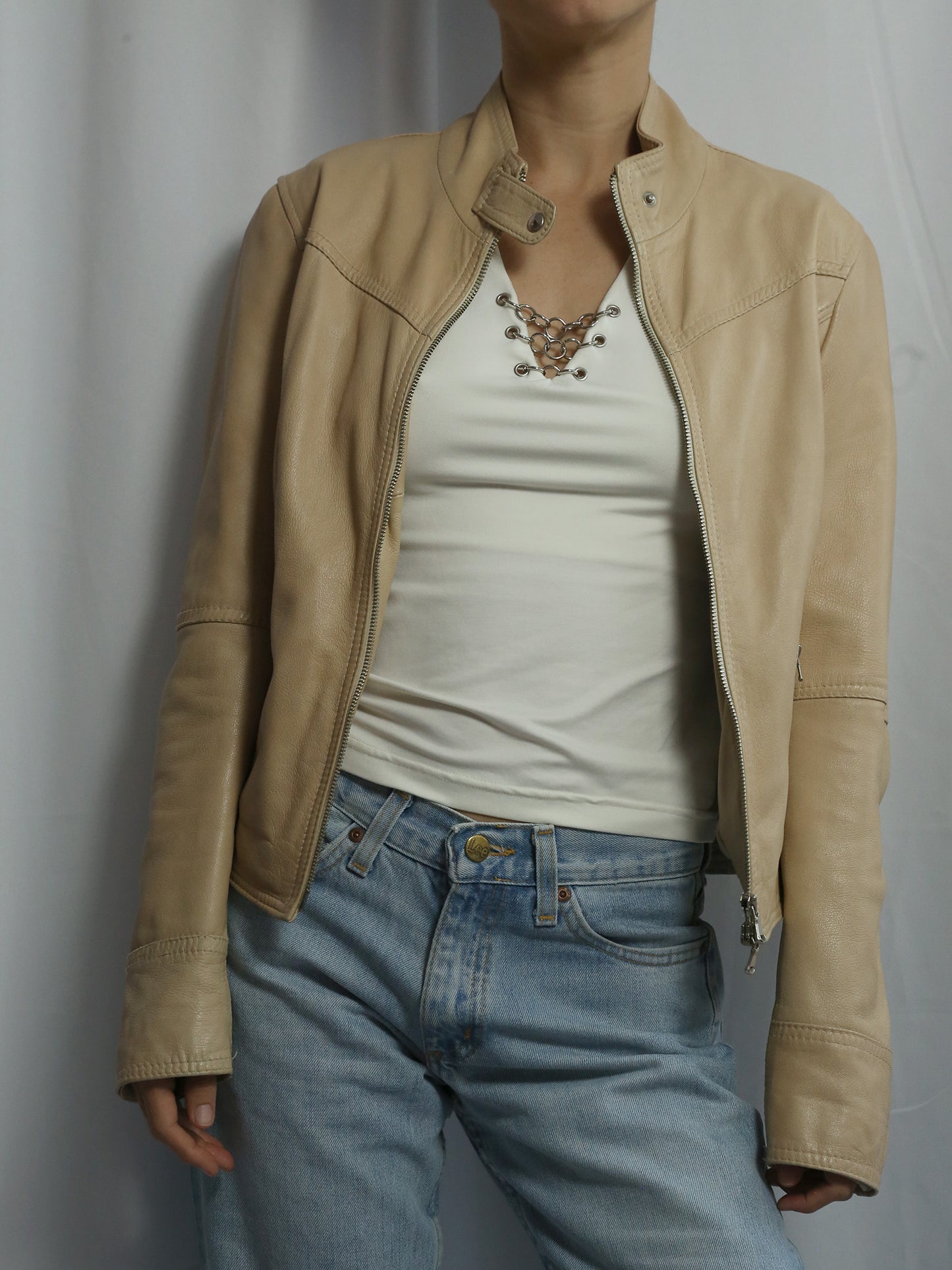 The Ivory Leather Motor Jacket