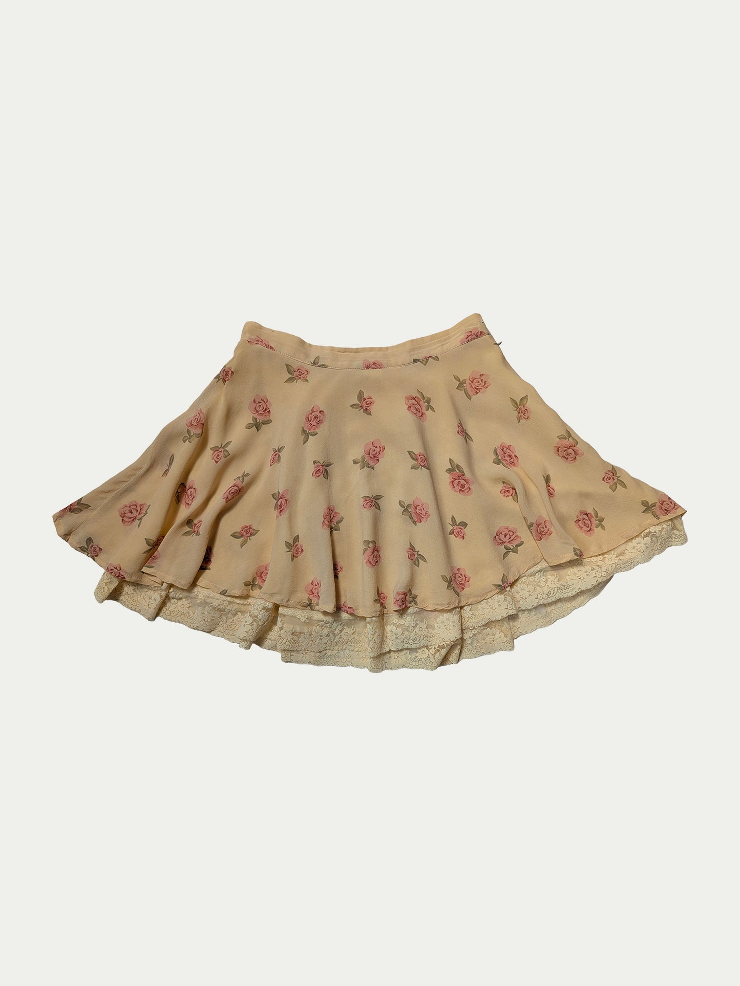 The Cream Floral Viscose Mini Skirt