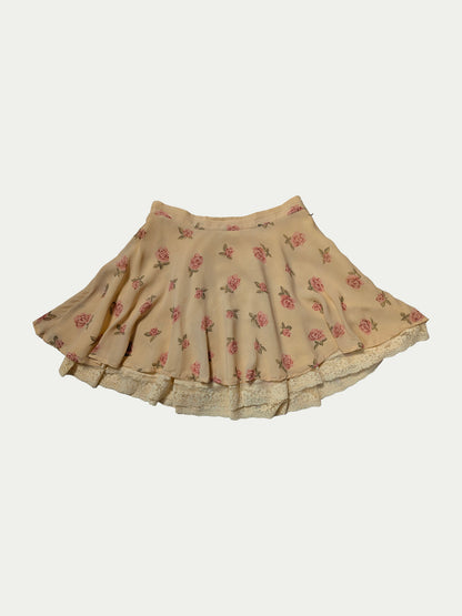 The Cream Floral Viscose Mini Skirt