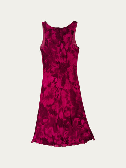 The Tie-Dye Style Fuchsia Dress