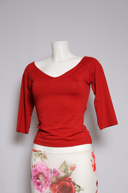 The KOOKAI Red Off-Shoulder Top