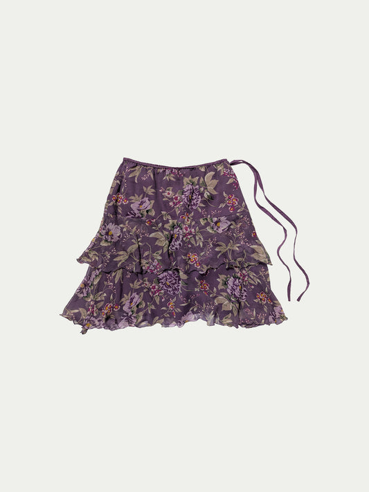 The Violet Tiered Silk Skirt