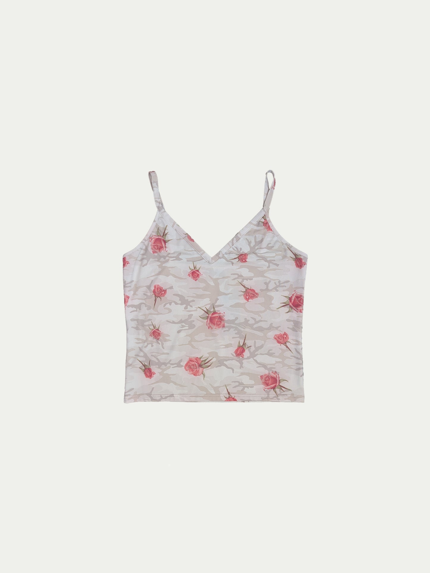 The Cream Camouflage-Roses Tank