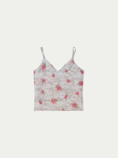 The Cream Camouflage-Roses Tank
