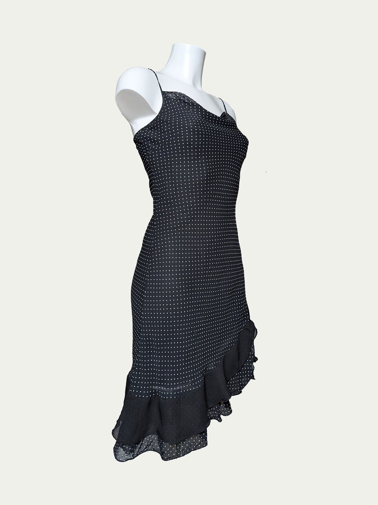 The Polka Dot Asymmetric Midi Dress