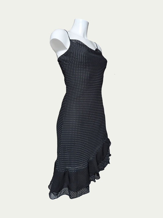 The Polka Dot Asymmetric Midi Dress
