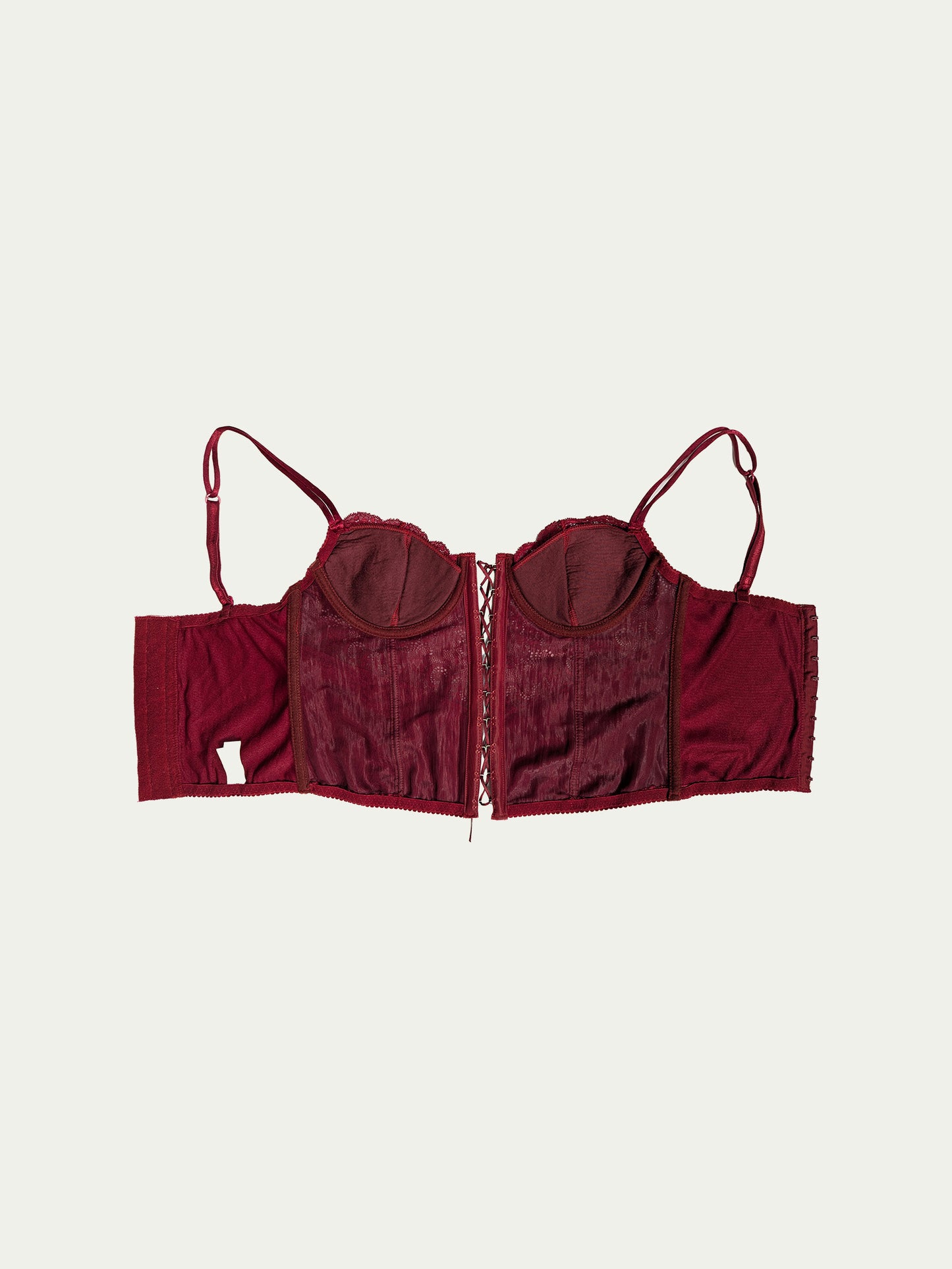 The Burgundy Satin Corset