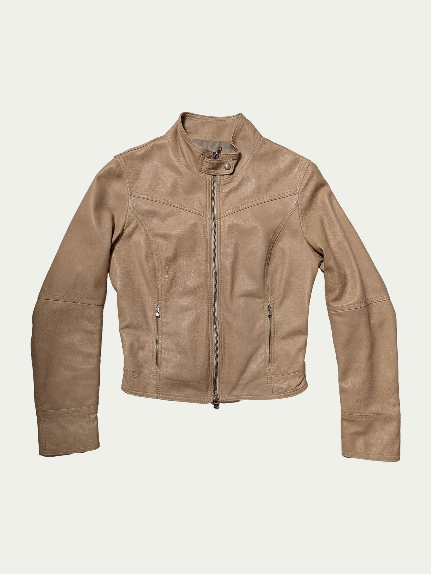 The Ivory Leather Motor Jacket