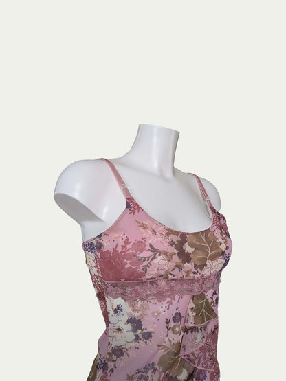 The Smokey Pink Mesh Cami Top