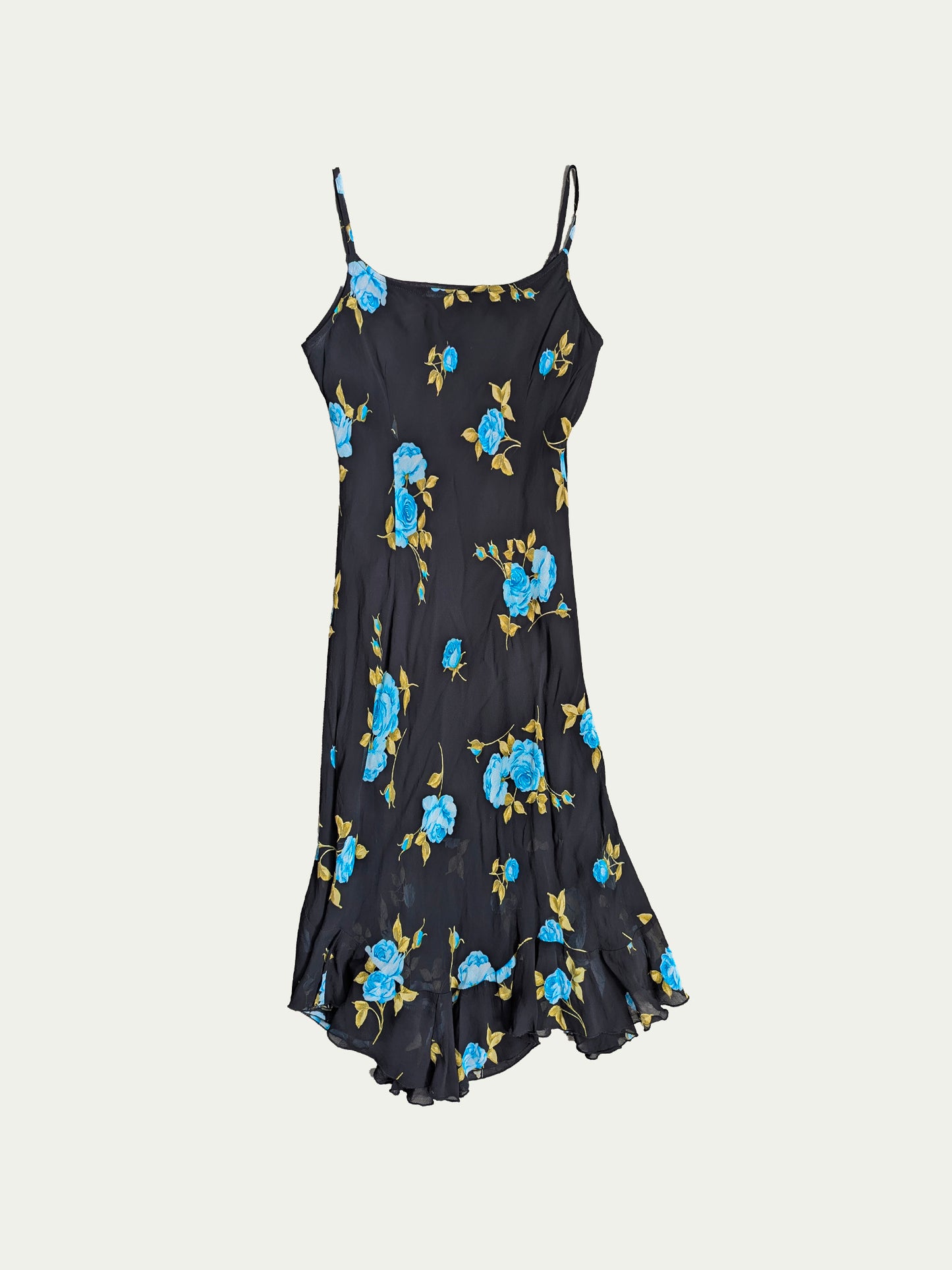 The Viscose Blue-Rose Midi Dress