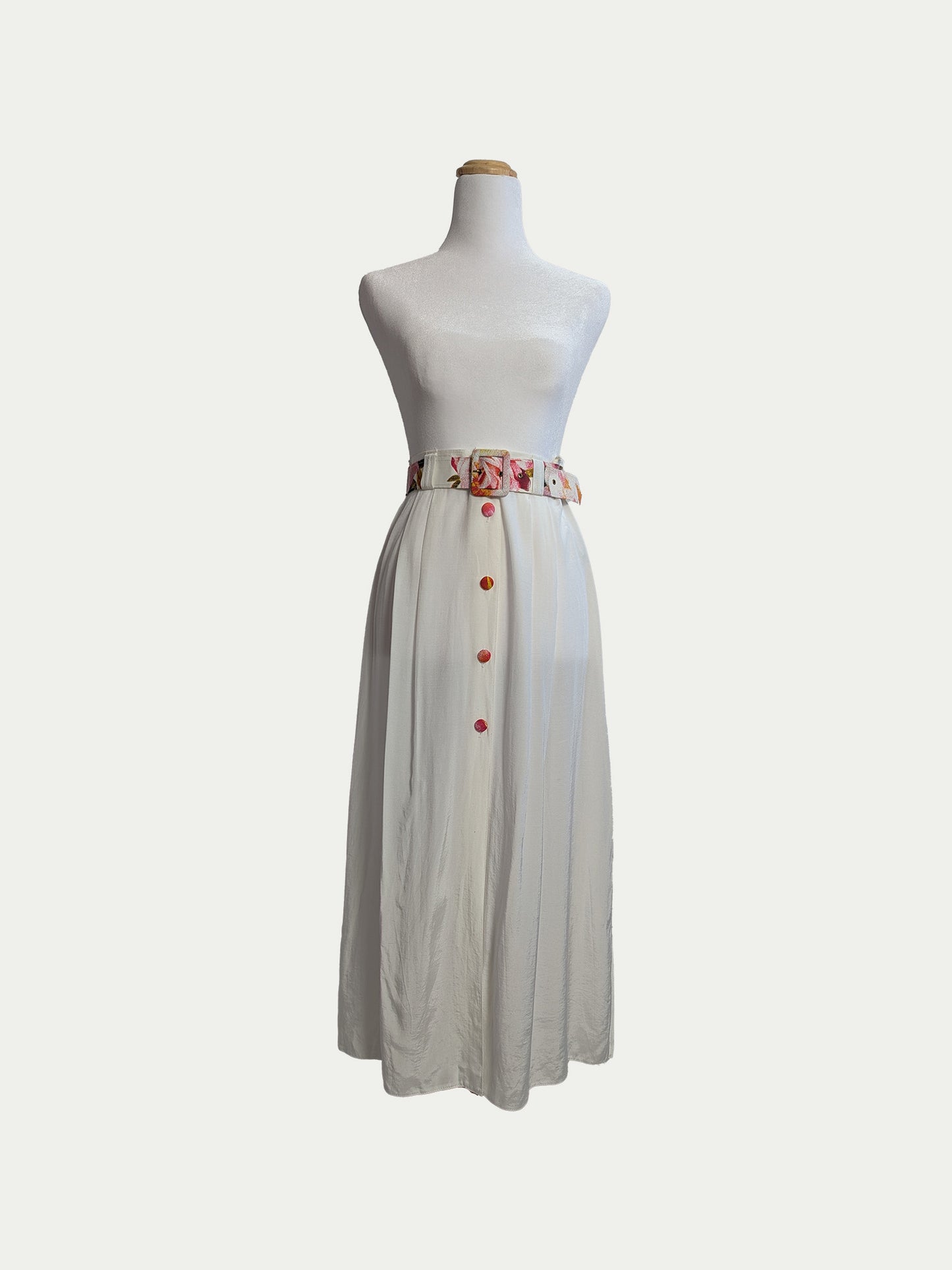 The White Maxi Skirt With Multicolor Twist