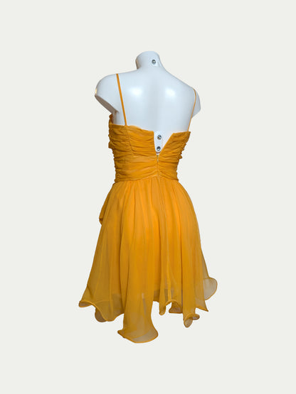 The Yolk Yellow Silk Cocktail Dress