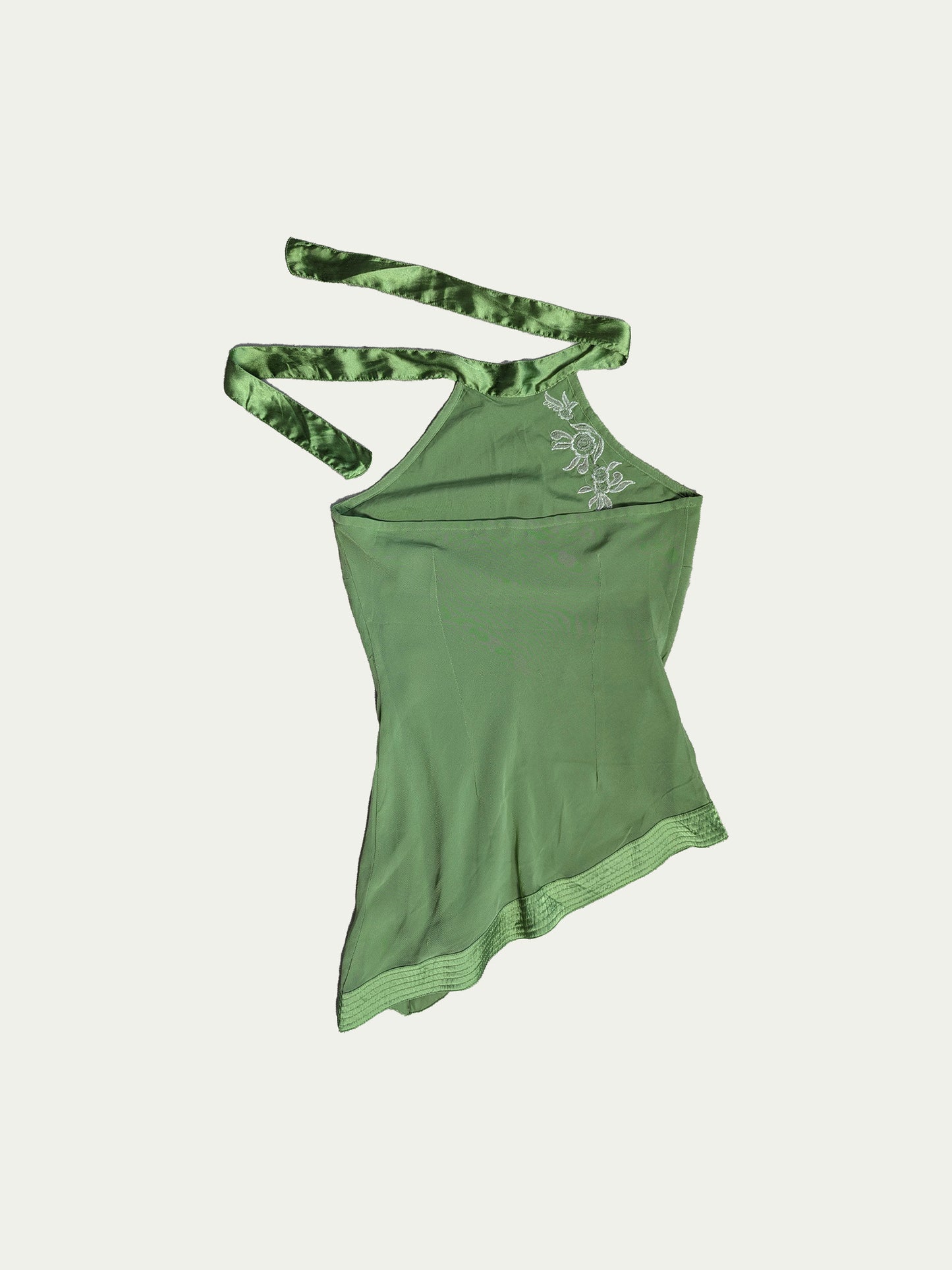 The Green Halter Tie Top