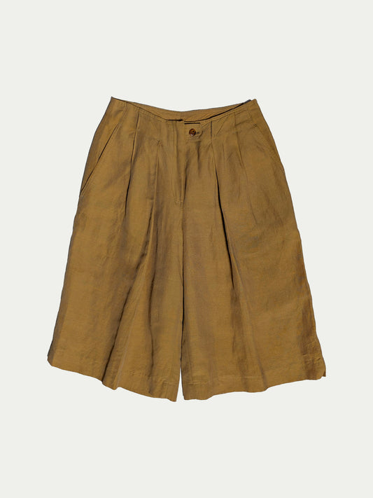 The Mustard Pleated Bermudas