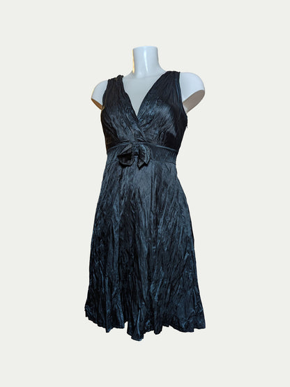The Black Satin-Glow Cocktail Dress