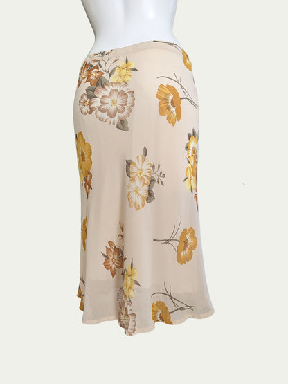 The Cream & Ochre Floral Skirt