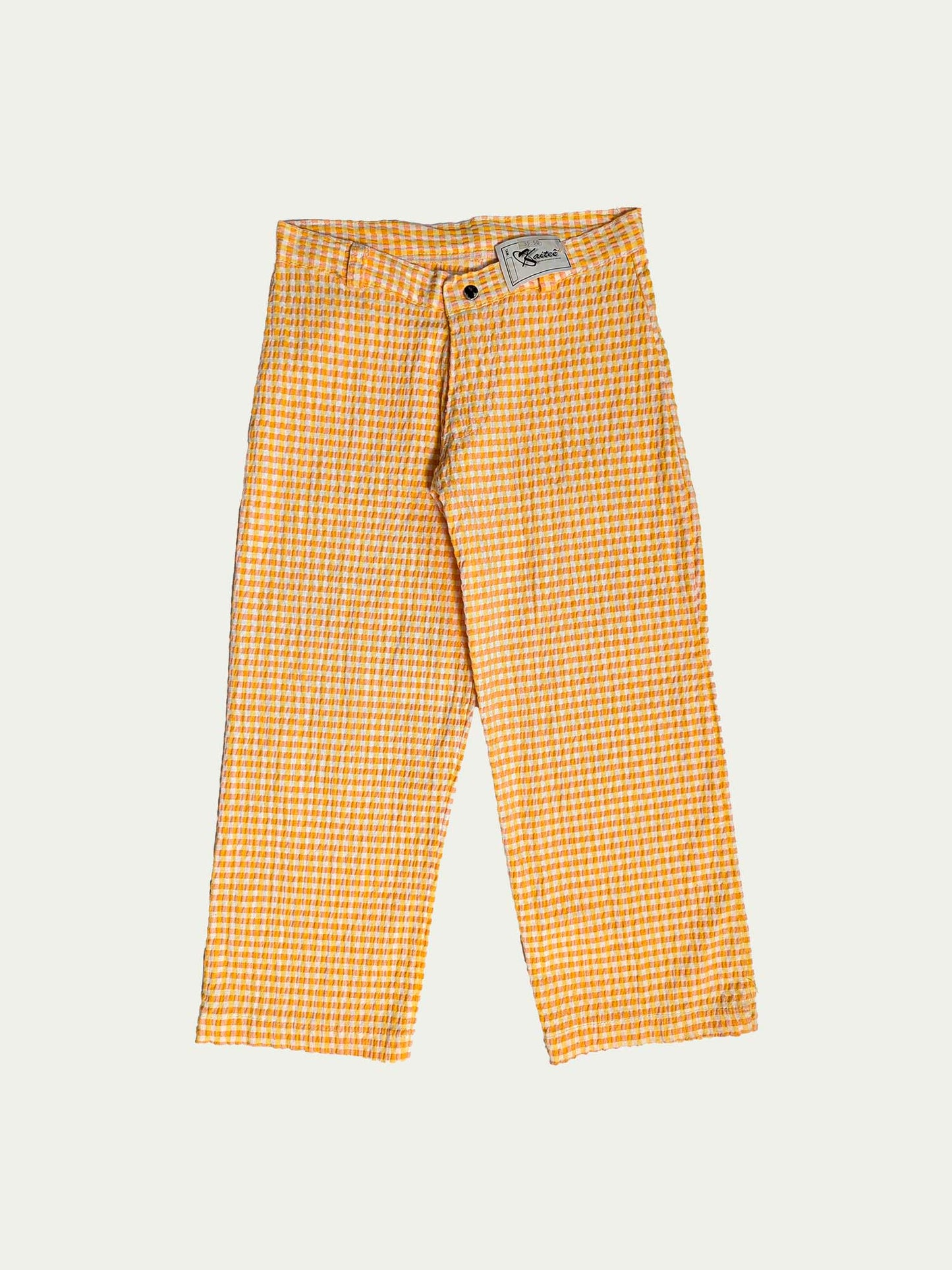 The 90s Yellow Pepita Capri Pants