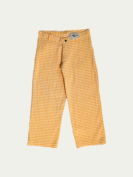 The 90s Yellow Pepita Capri Pants