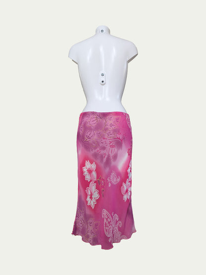 The Pink Floral Midi Skirt