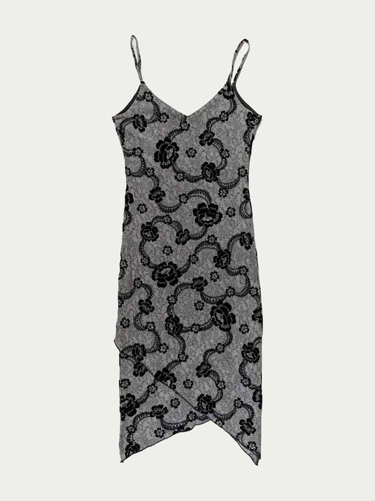 The Monochrome paisley-flowers Dress