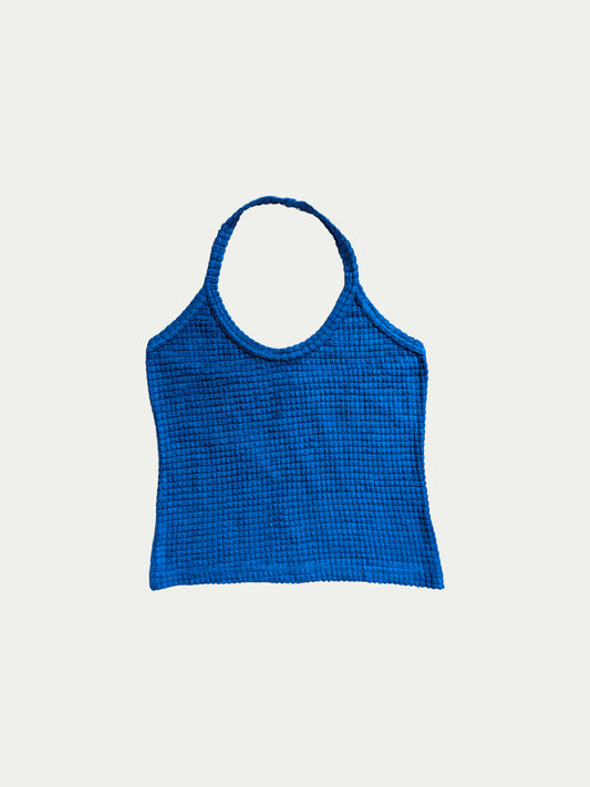 The Royal Blue Towel Texture Halter